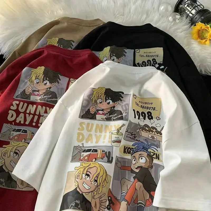 "Twin Brothers" Graphic Unisex Streetwear Women Men Y2K T-Shirt