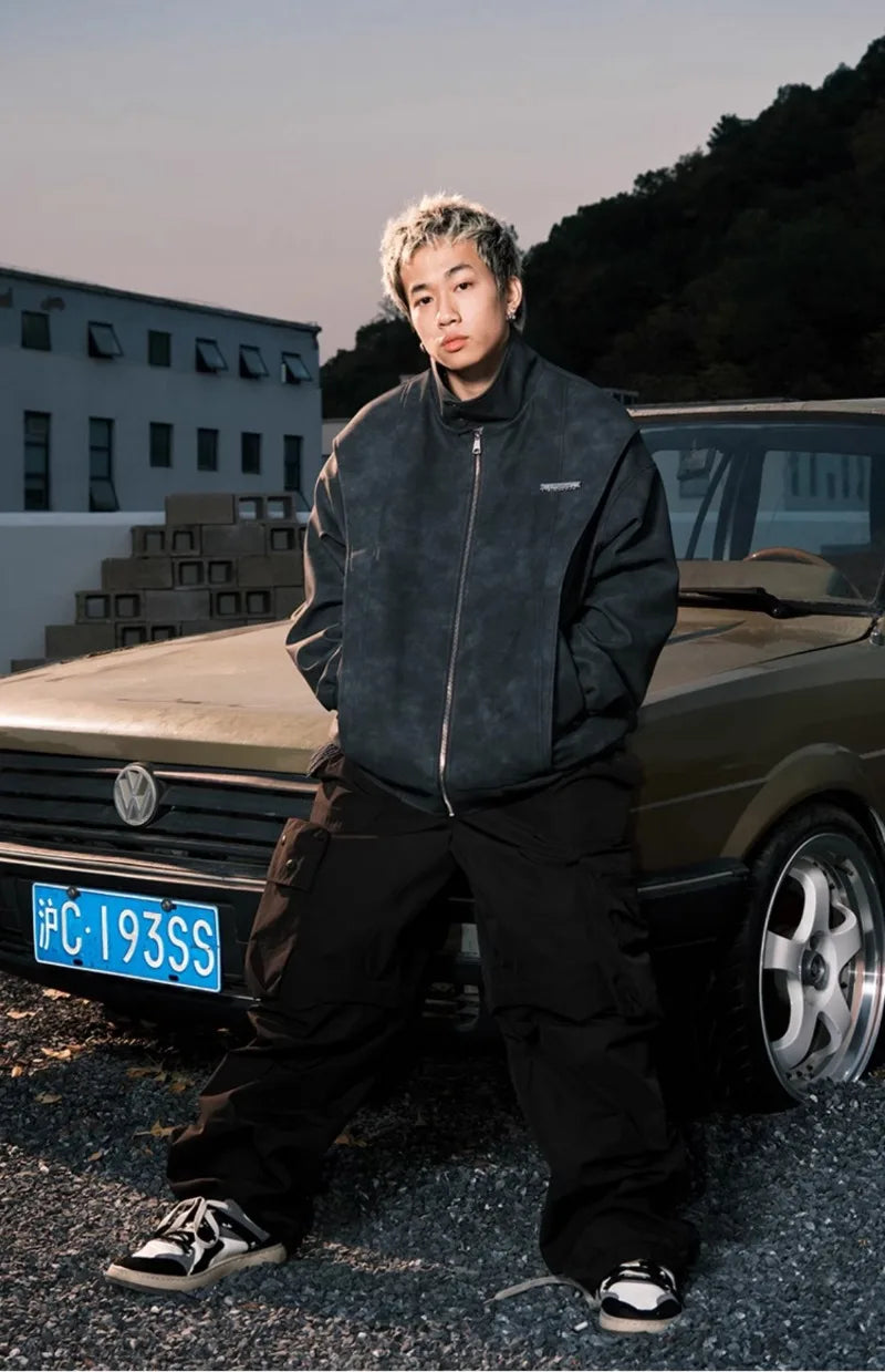 minimalist streetwear jacket, bold fashion piece, aesthetic