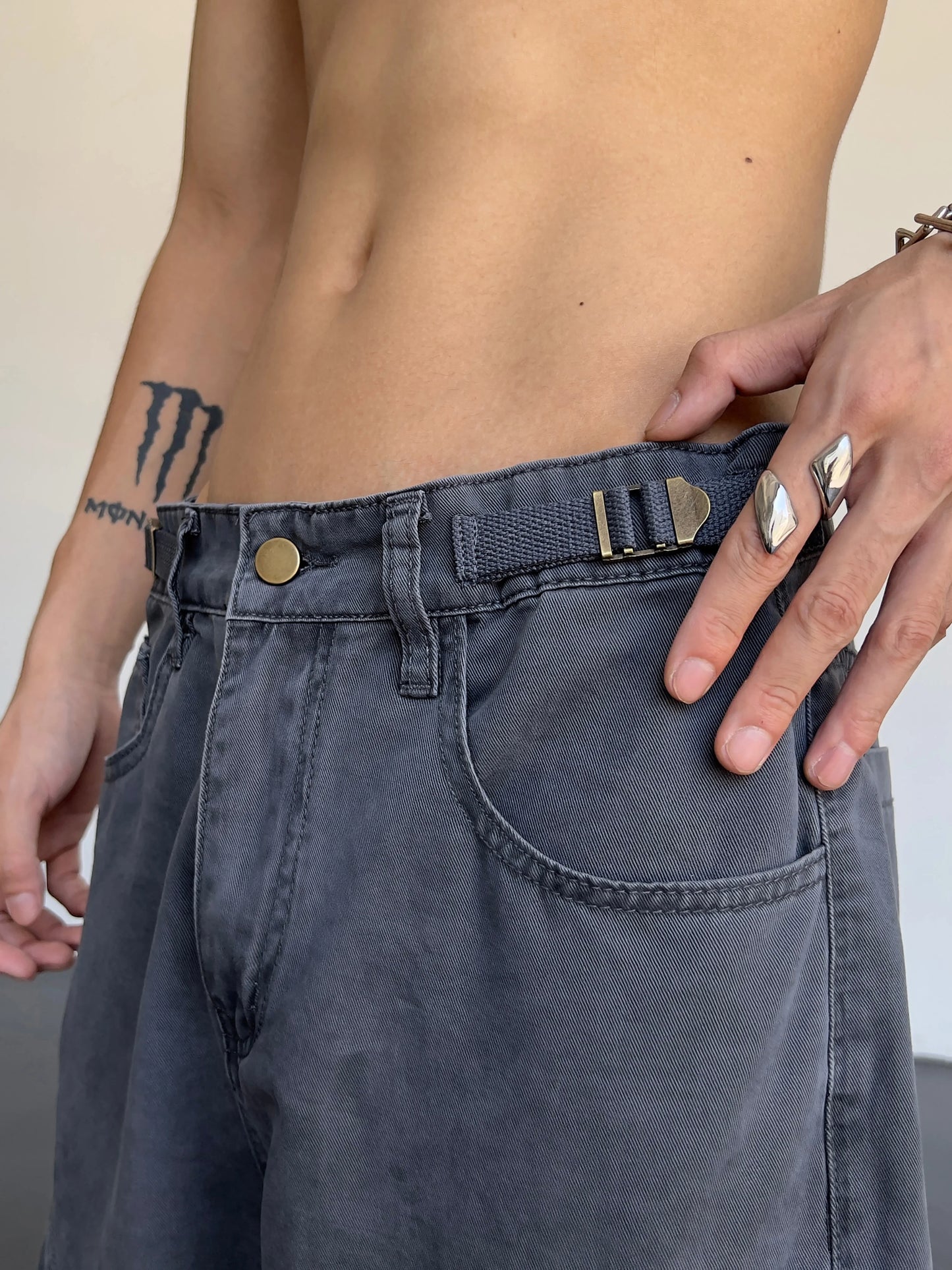 hip hip cargo pants harajuku adjustable waist with side pockets joggers streetwear unisex casual loose straight baggy trousers unique joggers style 994