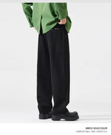suit pant men korean streetwear fashion loose casual plus size straight suit pant office man commuter pants trousers unique default style 2236