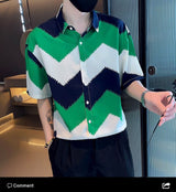 2023 Summer New Light Luxury Fashion Shirt Short-sleeved Men's Tops All-match Men All-match Boutique Clothing Simple Style