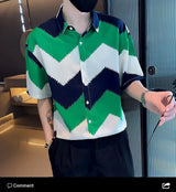 2023 Summer New Light Luxury Fashion Shirt Short-sleeved Men's Tops All-match Men All-match Boutique Clothing Simple Style