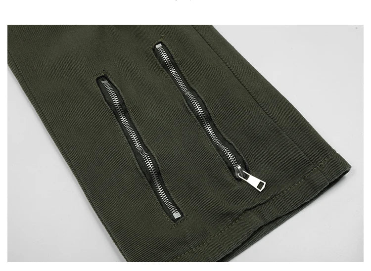 hip hip pants men bottom zipper cargo pants streetwear side pockets harajuku joggers unisex baggy loose straight cotton trousers unique joggers style 3239