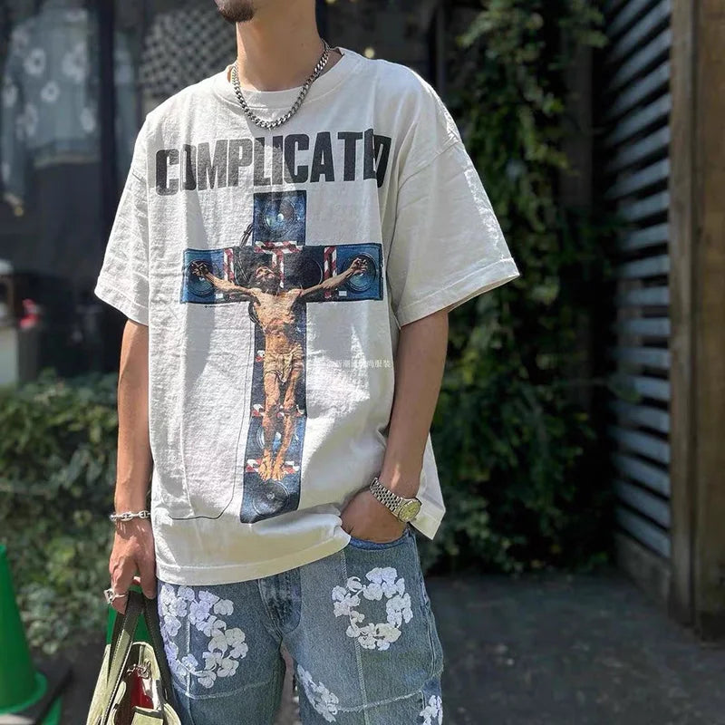 Vaporwave Streetwear – New Saint T Shirts Men Woman High Quality Casual Loose Angel – Urban Streetwear for Men & Women