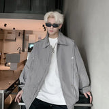 American Vintage Niche Lapel Jacket Men Spring And Autumn Pleated Desi