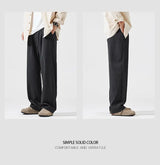 simple casual pants mens spring autumn loose fashion straight wide leg plus size pants cityboy streetwear trousers unique default style 2255