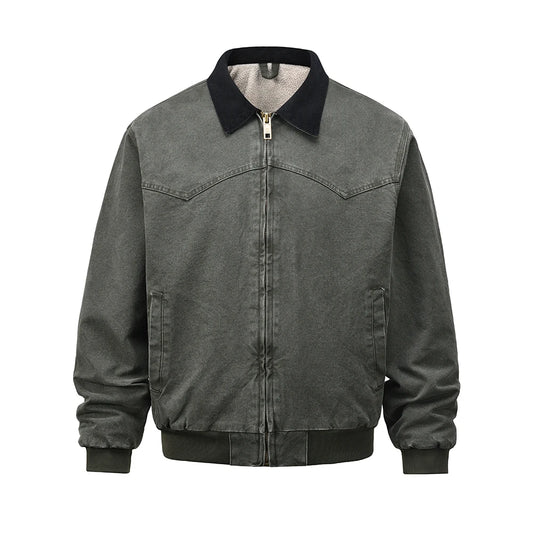 Baggy minimalist streetwear lapel bomber high