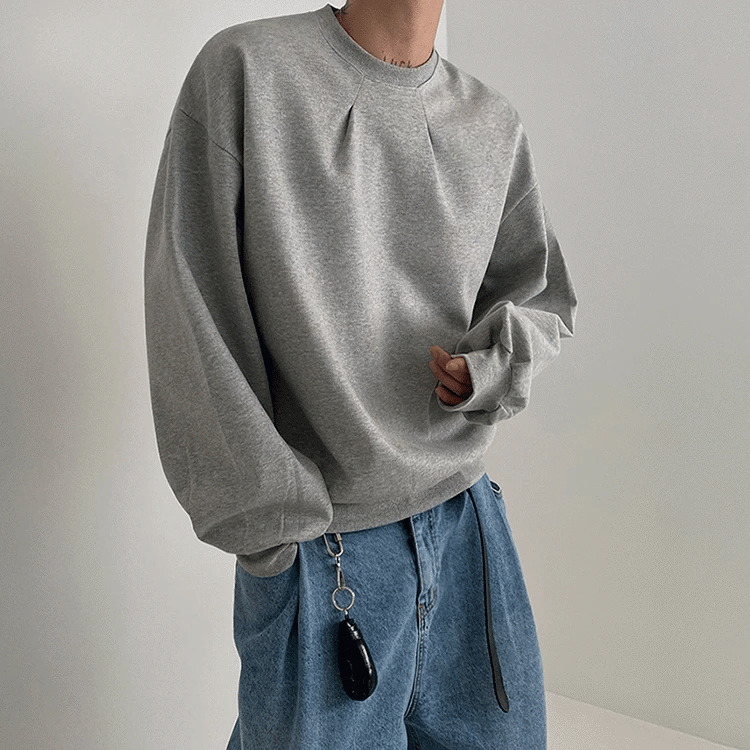 2024 Korean Fashion Crewneck Sweatshirts For Men Casual Design Pullover Y2K