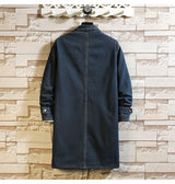 casual everyday unisex premium image urban wear quality style - oversized material men-long-jean-jacket-winter-men-women-trend-big-pockets-turn-down-collar-trenchcoat-outerwear-fashion-black-loose-denim-coats streetwear hip print graphic fit fashion essential design high 68fffd style hop streetwear design ID 5194b