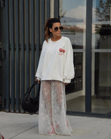 Grunge Y2K T-Shirt – Oversized Skull Cross and Flame Blur