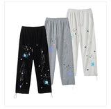 rainbowtouches 2022 unisex pants splash ink print high street drawstring loose casual pants mens straight fashion women pants unique default style 2697