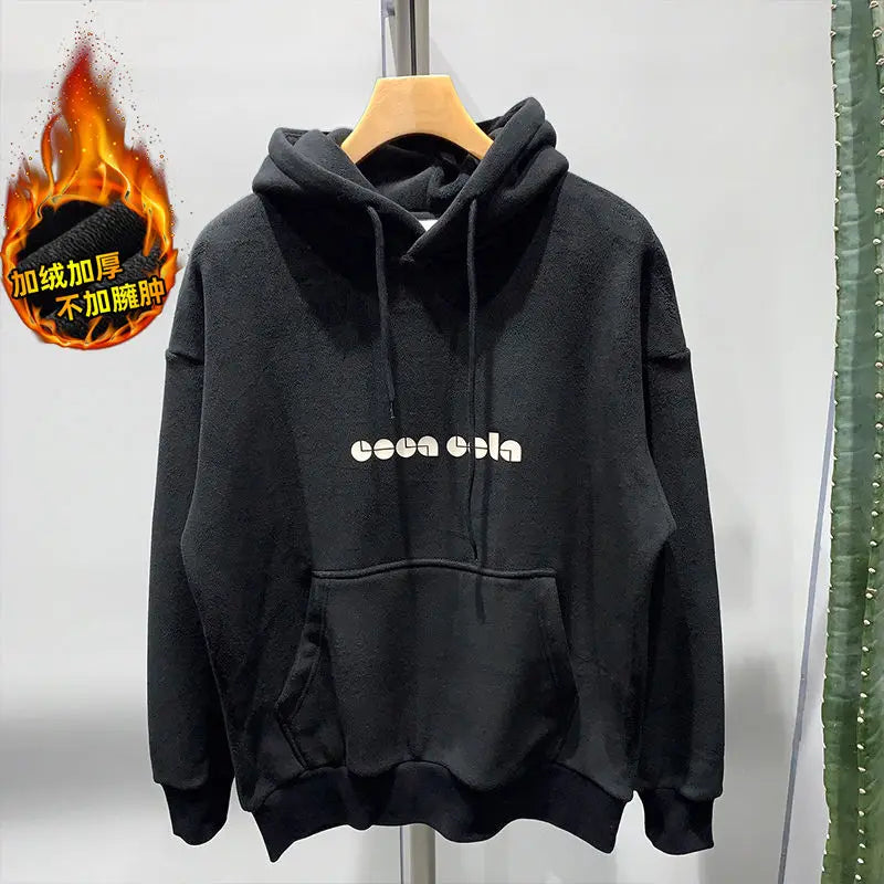 retro graphic hoodie, high-street urban outfit for cozy layering in cold seasons, mens fashion layer for modern streetwear co