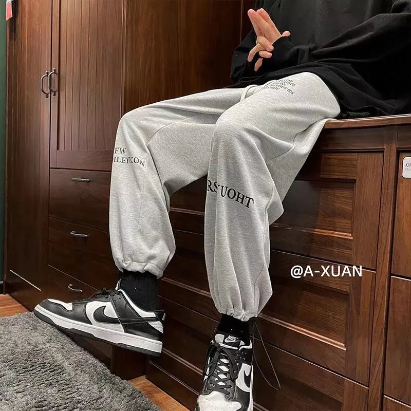 2024 autumn man pants cotton graphic grey sweatpants s 5xl men clothing harajuku high street joggers letter printed sweetwear unique joggers style 4217