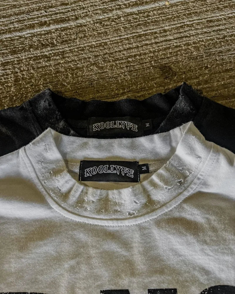 Skatercore Oversized shirt – Pure Cotton Round Neck Letter Printed Oversized T Shirt Tops
