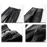 men streetwear hem zipper plus size distressed retro fashion loose casual denim pants jeans cityboy jeans trousers 28 40 unique jeans style 2723