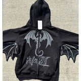 Hip Hop Loose Jacket Interesting Dragon Bat Sleeve Retro Tops Retro St