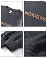 Men Handsome Splice Embroidery Fashion Loose Casual Pullover Sweatshir