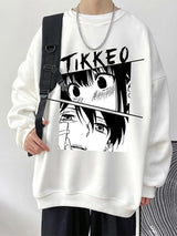 Autumn Japanese Anime Fashion Men Sweatshirt Graphic Fleece Y2K Clothes