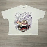 harajuku flame anime tee with vapor wave texture and glitch chaos