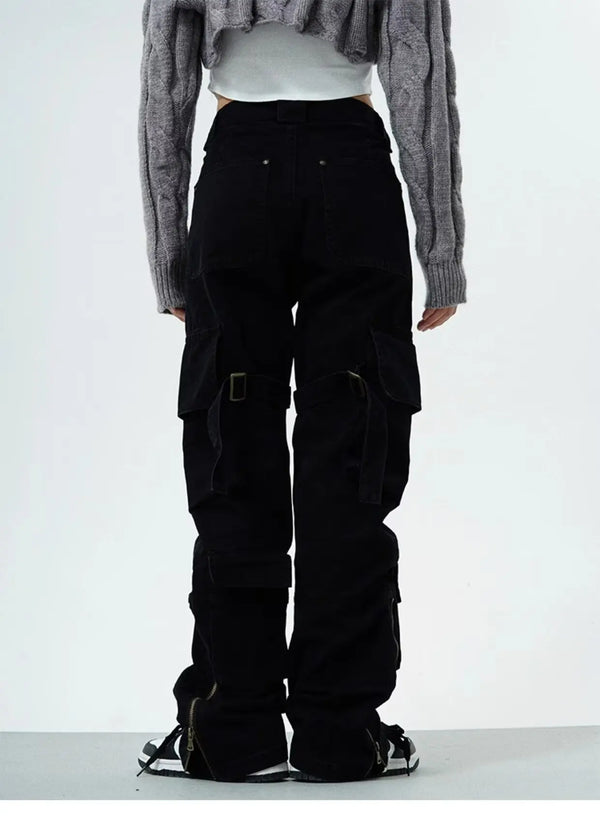 couple cargo pants hip hop high street retro american style vintage multi pocket casual pants 2024 new style streetwear y2k jean utility cargo pants