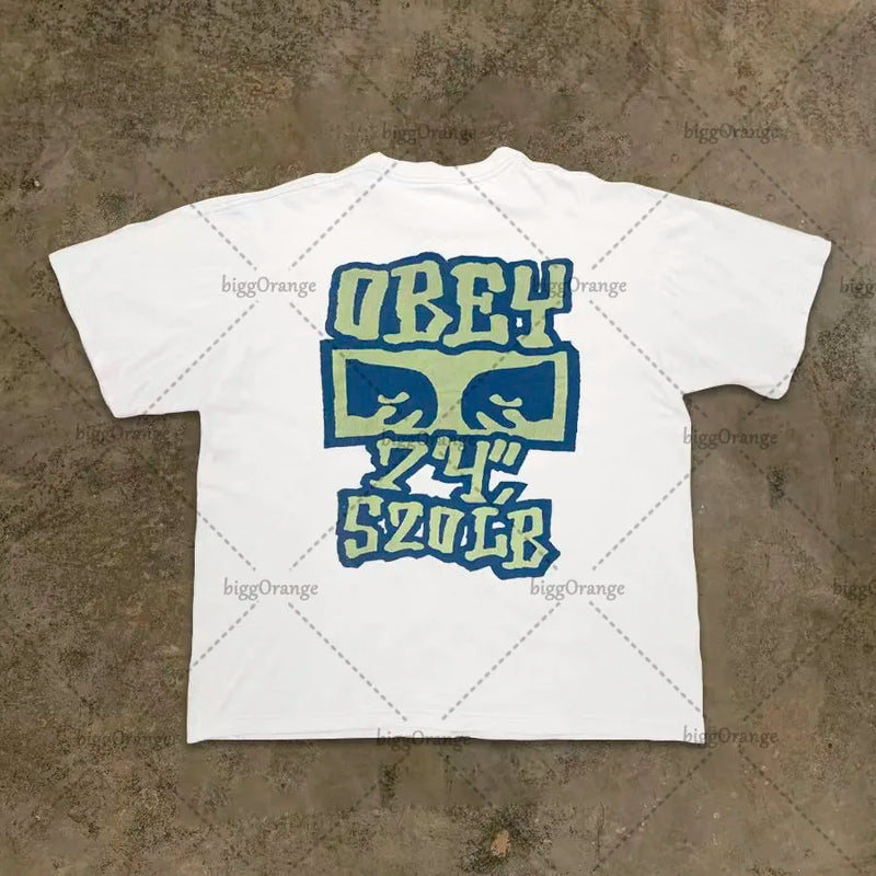 Skatercore Oversized shirt – 2023 American Streetwear Goth Punk Letter Print Oversized T