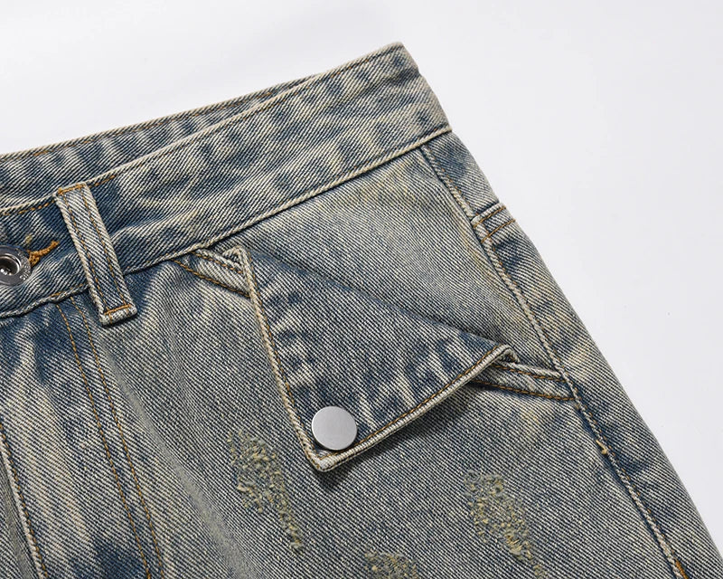 hip hip streetwear denim straight pants mens harajuku retro washed cotton casual zipper joggers jeans trousers pants jean men unique joggers style 2111