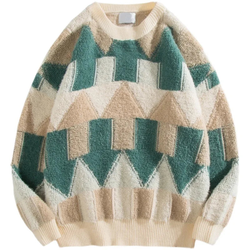 oversized flame jumper, 2025 fashion trend, fire knit jumper in oversized streetwear fashion