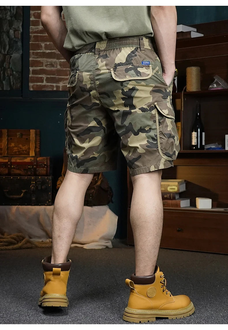 summer cargo shorts mens loose five pocket multi pocket outdoor motorcycle camouflage pants mens shorts unique cargo style 969