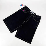 wexwear embroidery skate cargo jeans denim shorts baggy retro y2k harajuku gym basketball shorts streetwear men clothing unique cargo style 3945