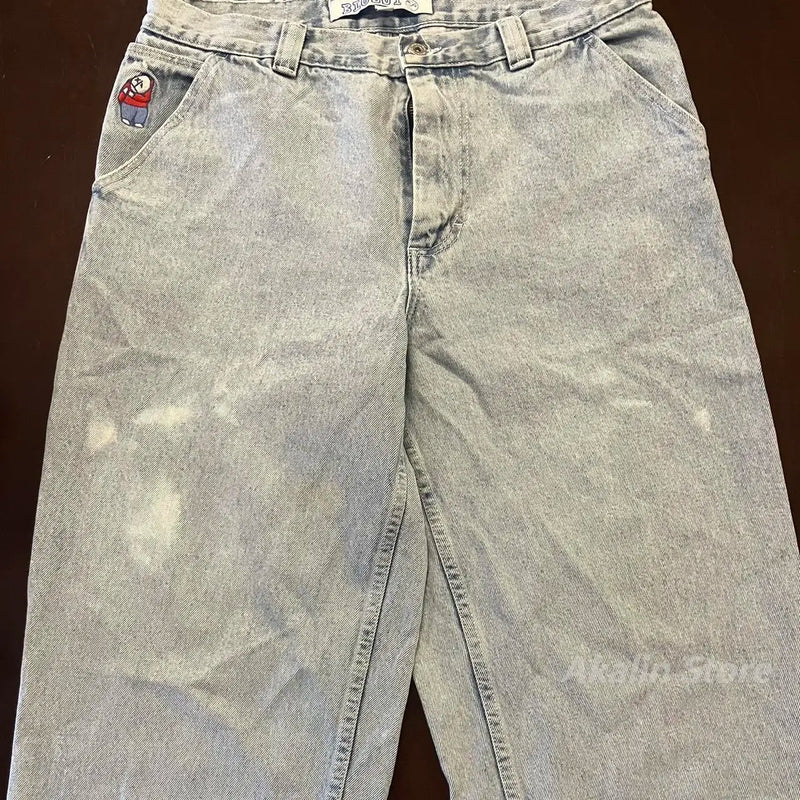 vintage big boy embroidery denim shorts hot sell men y2k basketball skate harajuku men streetwear baggy jeans men clothing ripped baggy denim