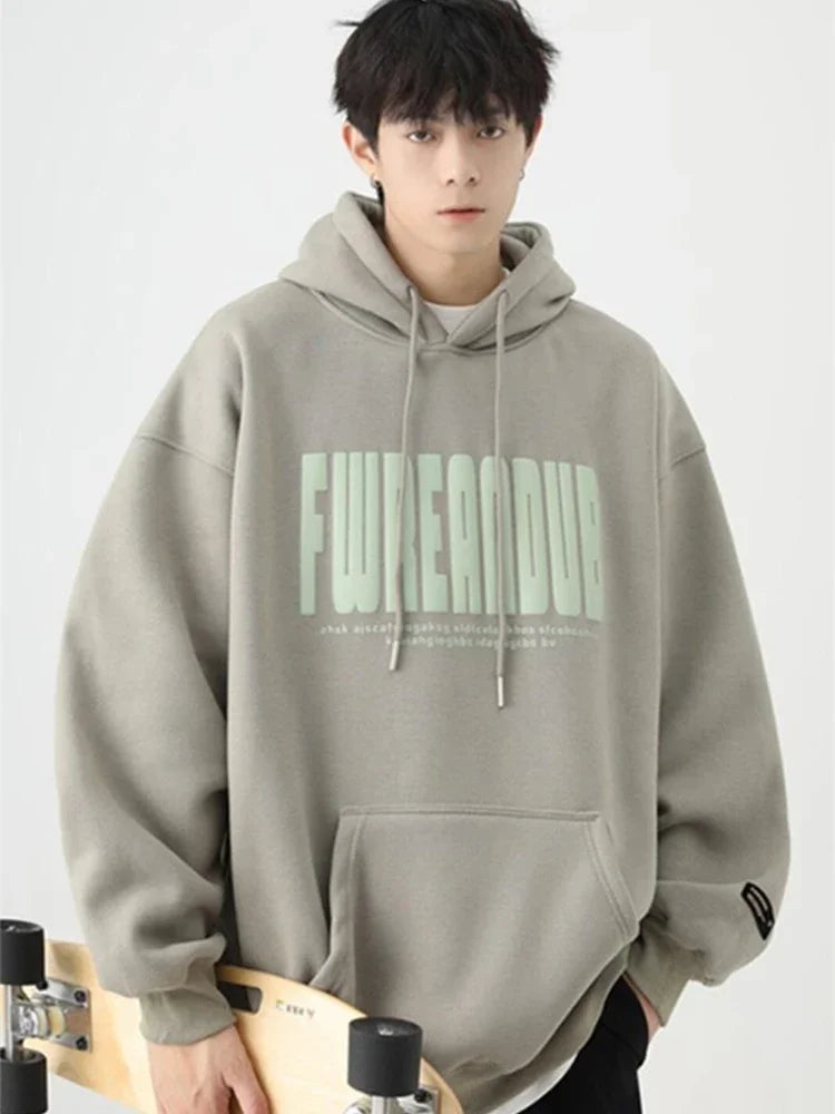 2024 New Letter Foam Printed Hoodies Mens Autumn Oversized Cotton Y2K