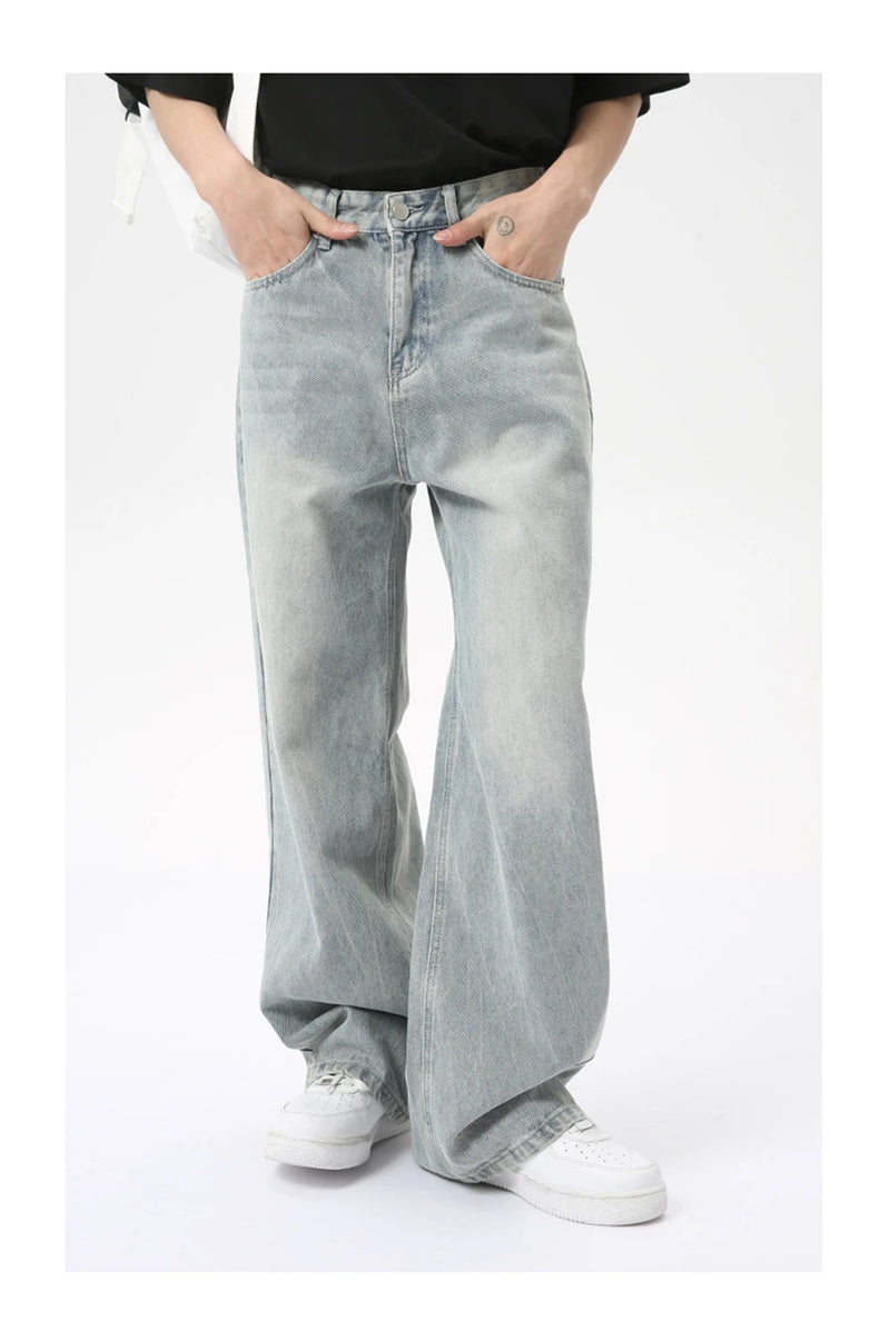 vintage baggy jeans mens streetwear hip hop loose blue denim pants hi street luxury designer jeans trousers man unique jeans style 4479