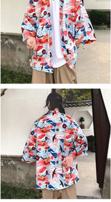 Japanese Style Men's Lightweight Kimono Jacket Dragon Print Kimono Cardigan New Arrival Street Shirt Harajuku Kimono Couple Tops