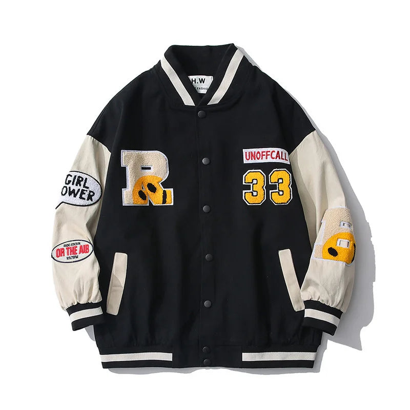 Retro Baseball Jacket for Men Cold Weather Jacket