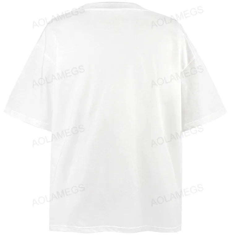 Sadcore Graphic tee – Men Retro High Street T Shirt Abstract Character Printed Sho