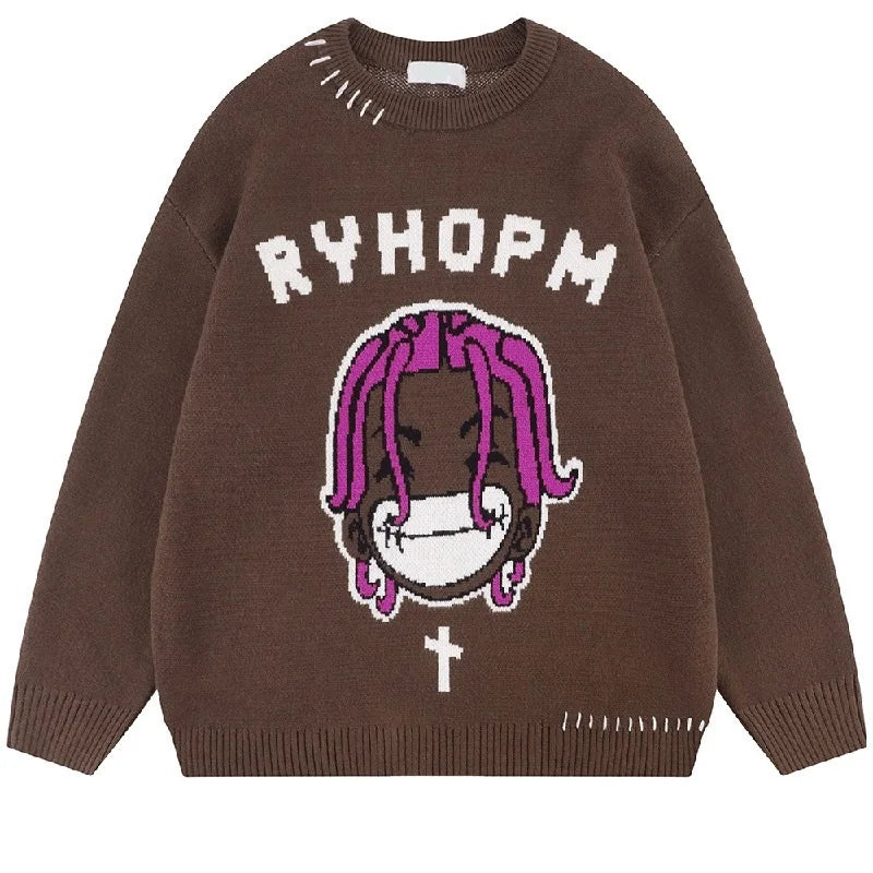 varsity knit sweater with retro streetwear styling for fall and winter outfits, ideal for men’s fashion and seasonal streetwe