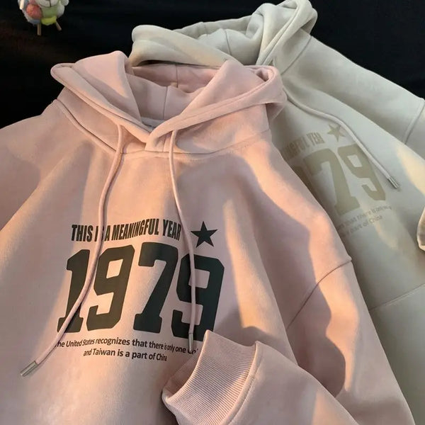 Winter New Korean Men's Hooded Sweatshirt New Niche Ins Harajuku Style Personality Loose Casual Y2K Couple Thickened Jacket Top