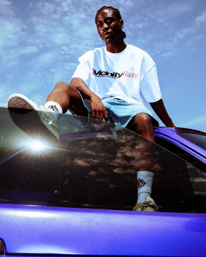 Trapwear Graphic tee – European And American New Racing Letter Printed Oversized Sh
