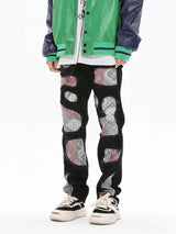 patchwork harajuku denim jeans mens zipper jeans hip hop fashion streetwear new casual straight joggers pants jeans for men casual joggers