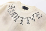 hip hop knitted sweater streetwear mens letter rose printed punk gothic oversized o neck pullover jumpers harajuku loose tops high quality cotton pullover, trendy hip hop style outerwear, unique limited edition hoodie