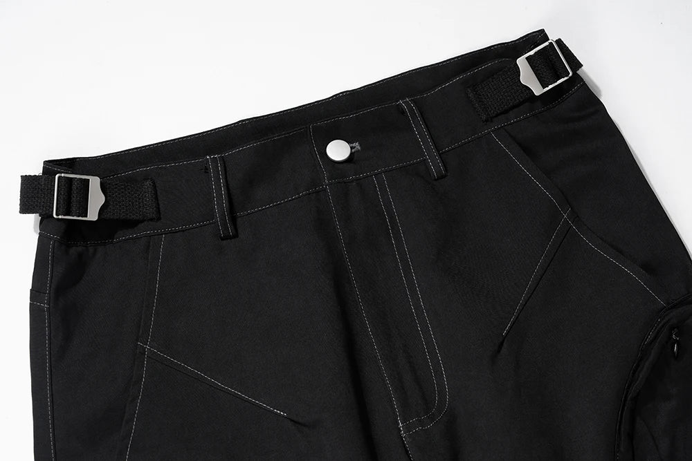 functional multi pockets overalls pantalones hombre baggy mens black cargo pants y2k streetwear loose baggy trousers oversized unique cargo style 889