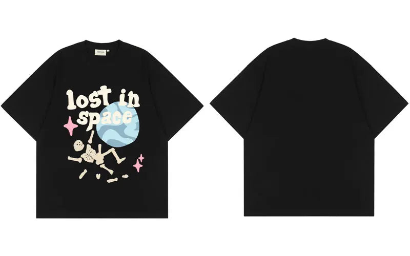 Glitchcore Fashion – Punk Tshirt Streetwear Hip Hop Skull Skeleton Letter – Modern Streetwear for Everyone
