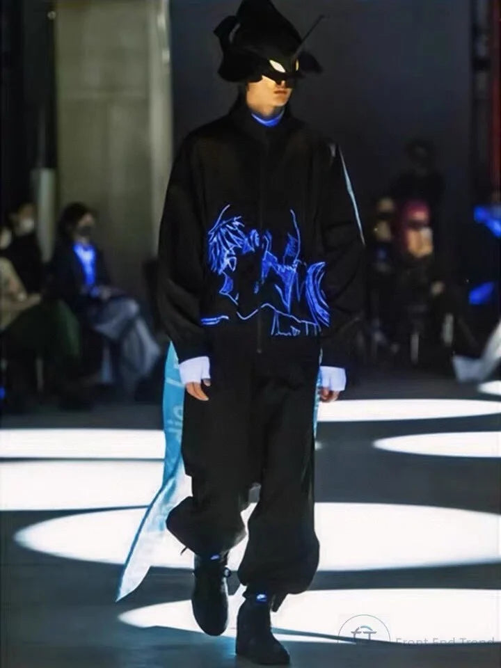 New Men Undercover Embroidery Parka noctilucent Track Zipper Casual Mess Windbreaker Hoody Trench Jackets Coat size 2 3 4 5 R089