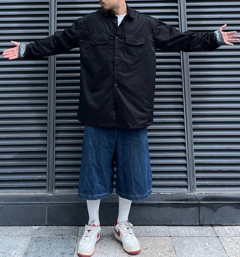 Hip Hop Streetwear Shirts Harajuku Retro Printed New Casual Long Sleeve Single Breasted Shirts for Men Loose Tops Cargo Shirt