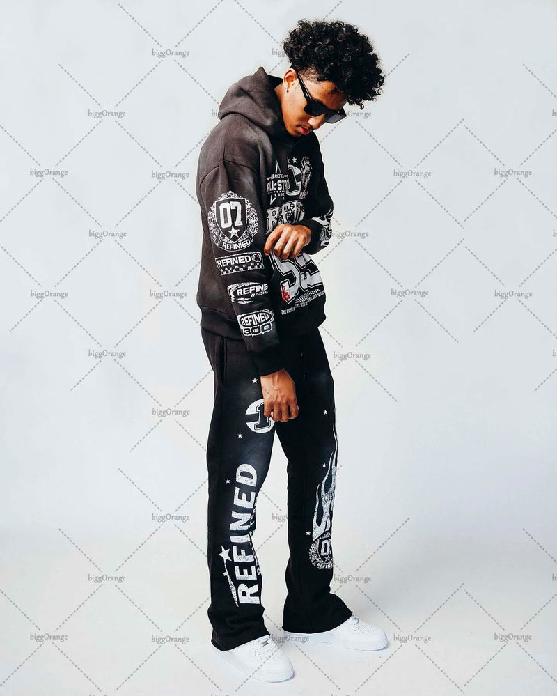 Y2K High Street Clothing Oversized Pullover Sweatshirt Mens 2023 Sprin