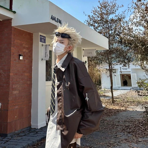 oversized grunge coat, photo-ready drip, for men, fall streetwear outfit, oversized style, layered fashion, modern aesthetic, graphic detail