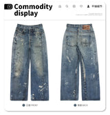Graffiti splash ink paint baggy jeans