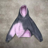 American Fashion Trend Gradient Hoodie Men Street Y2K New Hip Hop Vint