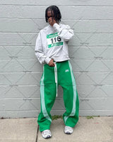american retro classic striped sweatpants hip hop high street oversized wide leg pants men fashion trend versatile streetwear relaxed fit joggers