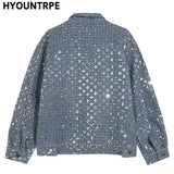 hip hop sequins denim jacket streetwear new casual long sleeve jean coats mens autumn winter harajuku cotton outerwear blue f - variant style 4c221a for streetwear fashion